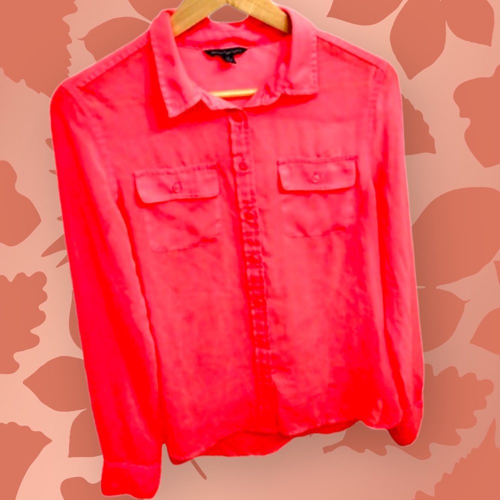 American Eagle Outfitters Hot Pink Sheer Blouse